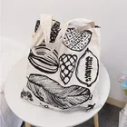 2021 шоппер с принтом сумка женская сумка через плечо шопер сумки Бренд дизайнер casual Наплечные сумки сумка тоут Корейский стиль Мода ретро печати листа большой емкости сумочка сэндвича холщовая сумка