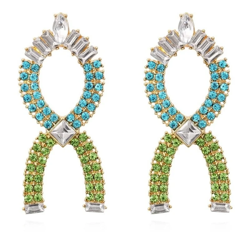 

Exaggerated Temperament Colored Geometric Earrings for Woman Party Casual