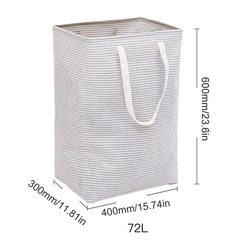 

Foldable Dirty Clothes Hamper Large Sundries Basket Freestanding Storage Bag With Long Handles Laundry Basket
