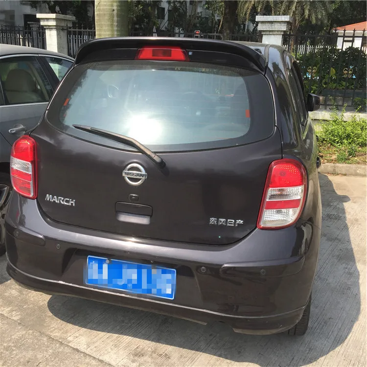 Для NISSAN March спойлер на крышу 2012 2015 высокого качества ABS Материал заднее крыло