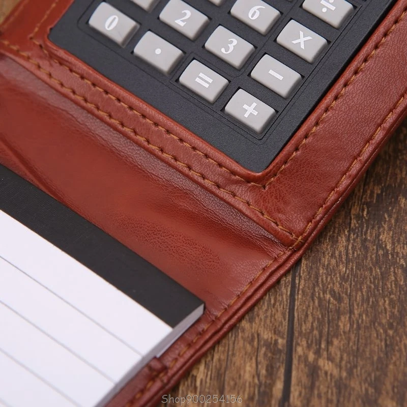 

Pocket A7 Notebook Leather Cover Notepad Memo Diary Planner With Calculator Business Work Office Supplies N24 20 Dropship