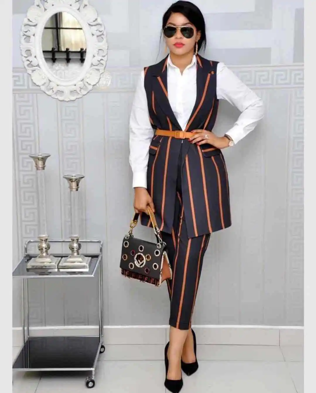 Комплект из 2 предметов африканская одежда Дашики новые модные костюмы (Топы +