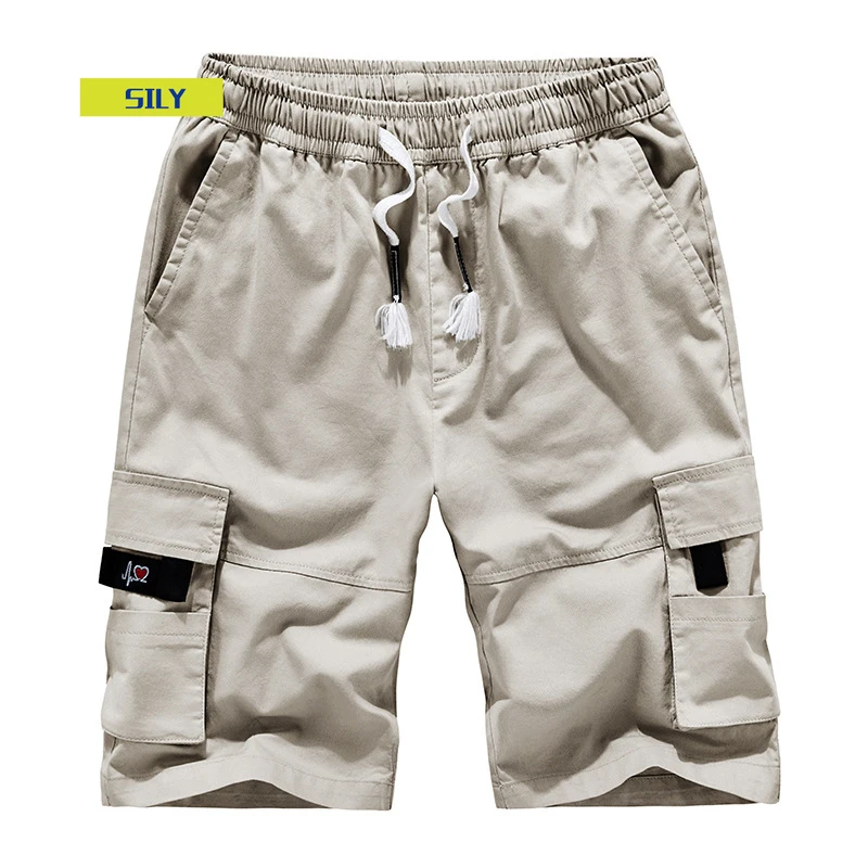 

Summer Solid Color Men's Shorts Cotton Breathable Workwear Short Pants Plus Size 6XL 7XL 8XL Bermuda Shorts Mens Beach Shorts