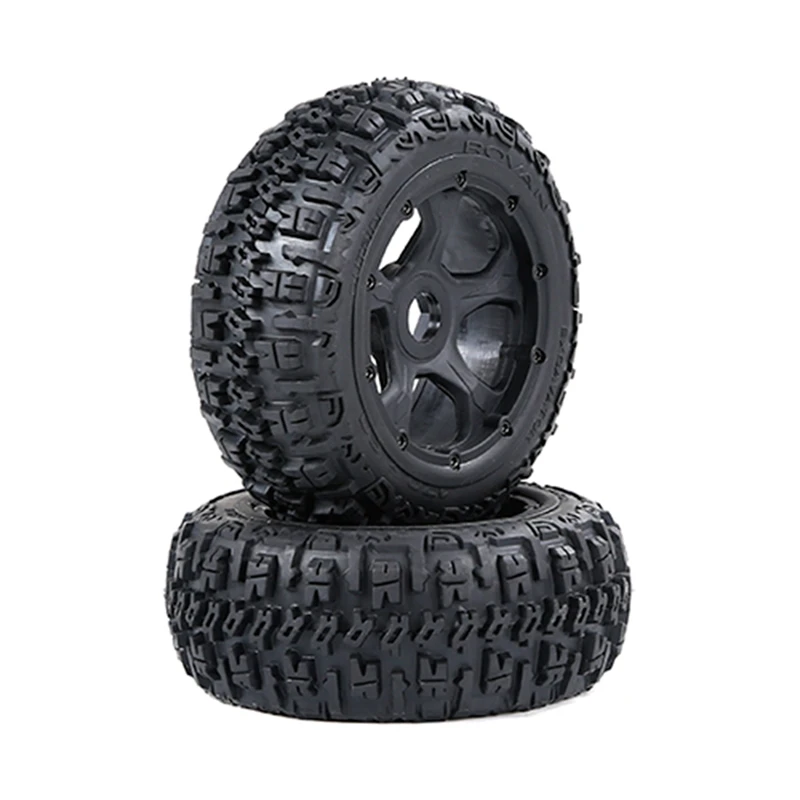 

ROFUN 2Pcs/Pair 1/5 Scale Tyres for Baja BAHA 5B Front Wheel Tyres for Hpi Km Rv Baja 5B Ss Front