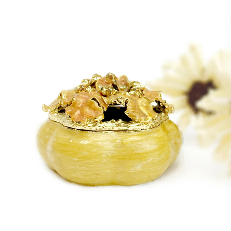 Creatve Диаманте Статуэтка тыквы шкатулка для украшений растение украшения дома