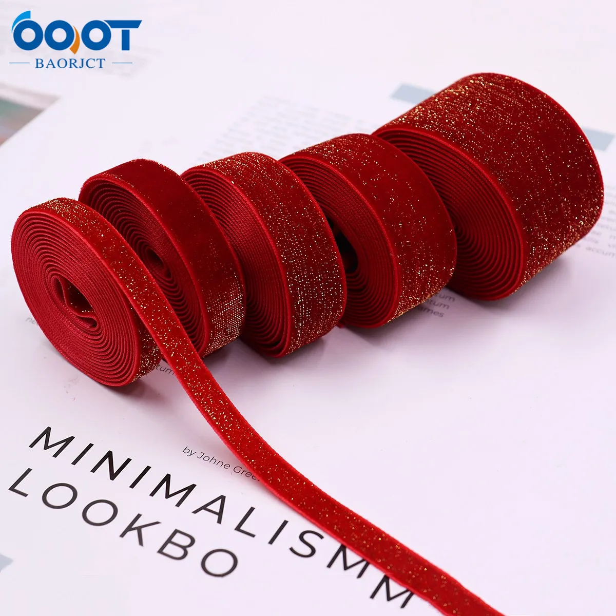 Рождественская красная луковая Новогодняя лента фотосессия 38 мм 10 ярдов лук