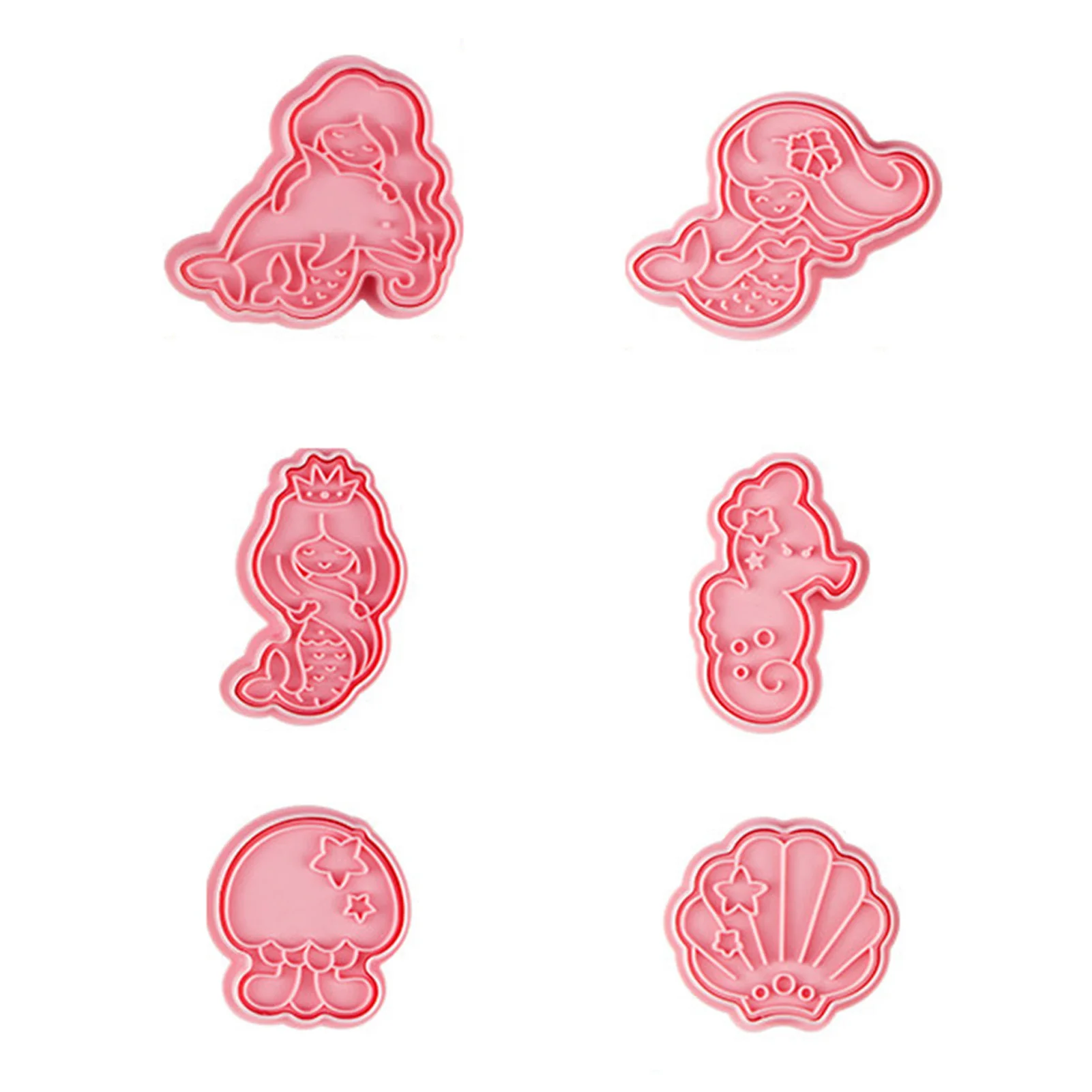 

Animal Cracker Cookie Cutters Mini Moulds Set 6 PCS 3D Fondant Cookie Stampers Food Grade Biscuit Baking Mold Intelligent