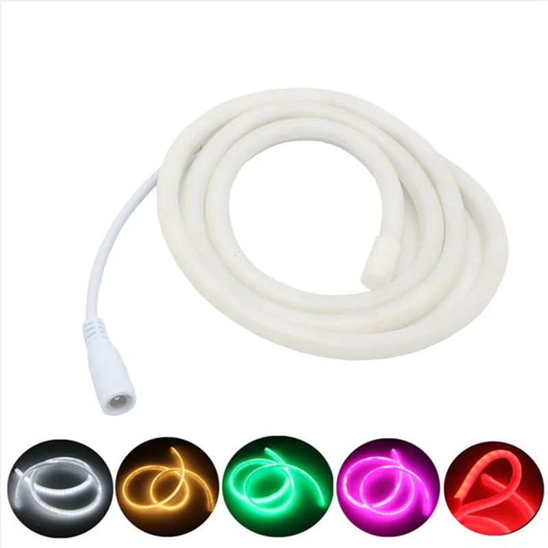 Неоновая Светодиодная лента 360 Круглый DC 12V Гибкий неоновый светильник трубчатая