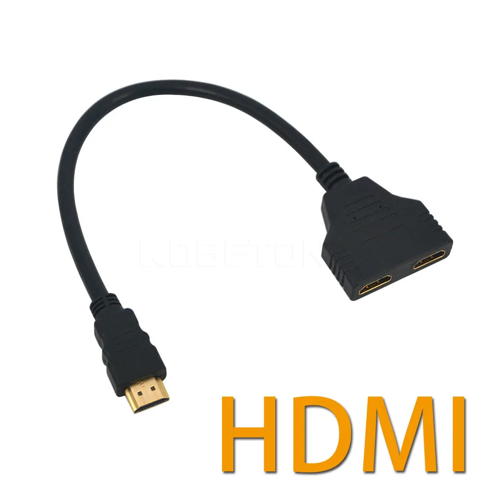 Разветвитель kebidu 1 в 2 HDMI совместимый адаптер штекер гнездо разветвитель двойной