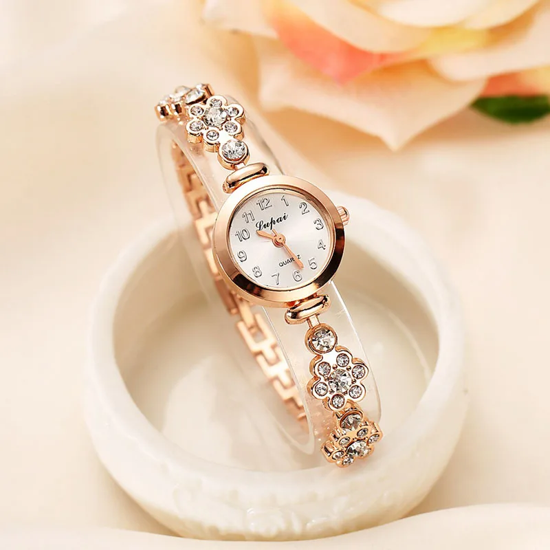 

Fashion Women's Stainless Steel Crystal Dial Quartz Bracelet Luxury Wrist Watch