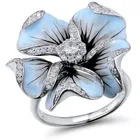 Женское кольцо с цирконом, большое Винтажное кольцо небесно-голубого цвета, обручальное Ювелирное Украшение