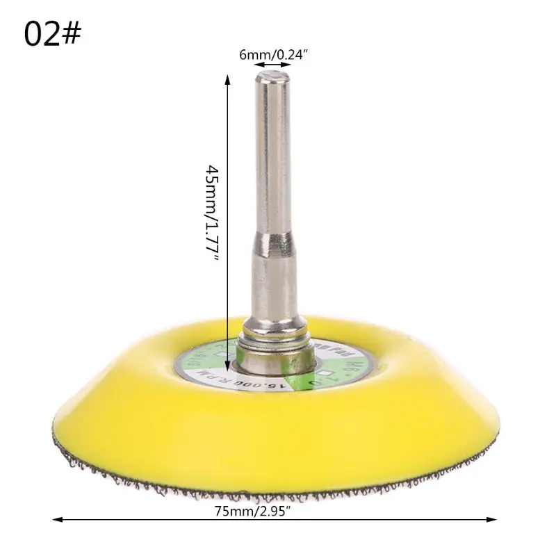

35ED 3''75mm Sander Disc Sanding Buffing Polish Backing Pad Backer Plate 3/6mm Shank Electric Grinder Rotary Tool