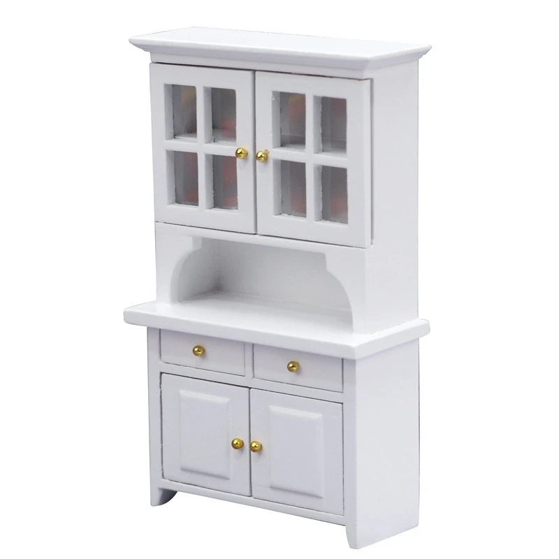 

1/12 Doll House Wooden Vertical Cabinet Study Room Micro-Scene Bookcase for Dollhouse Decoration Furniture