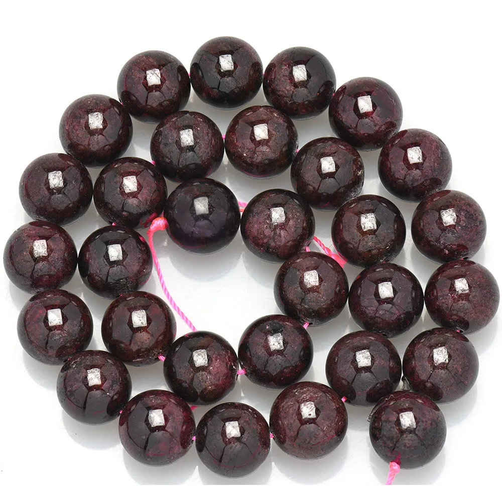 Темно-красный гранат камень натуральный Бусины круглые свободные бусины для