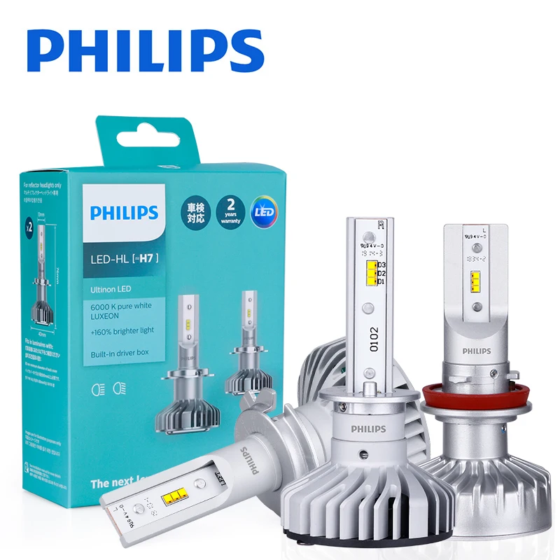 Светодиодный ная Автомобильная фара Philips H11 X treme Ultinon Essential Bright H4 9005 9006 цоколь H7 H1