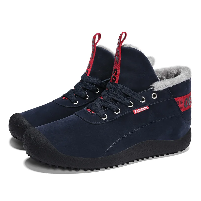 MRCAVE Brand 2019 Suede Leather Ankle Snow Man Boots Shoes With Fur Plush Autumn Winter New Warm Male Casual Boot Sneakers Men | Обувь