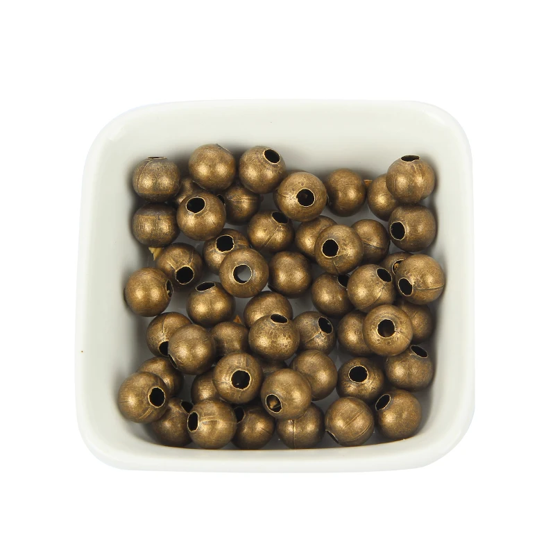 Круглые Металлические бусины 30-500 шт. 2-10 мм гладкие шарики с отверстием фурнитура