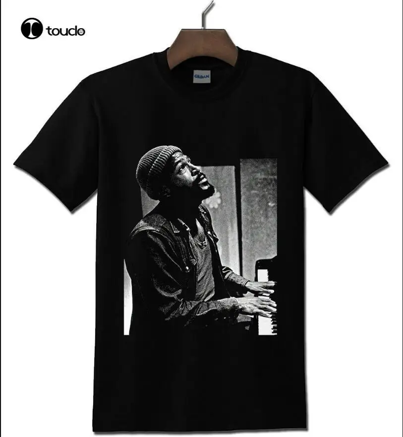 Marvin Gaye Black T-Shirt Tee Shirt Custom Aldult Teen Unisex Digital Printing Fashion Funny New Xs-5Xl