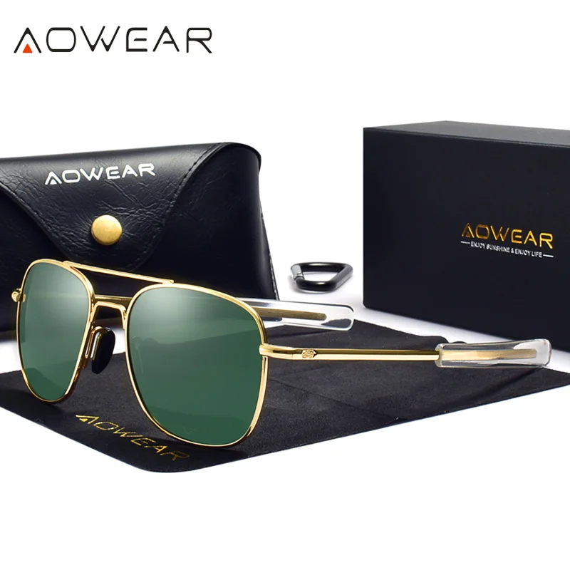 

AOWEAR Brand Square Sunglasses Men Polarized Retro Mirror Sun Glasses Male Classic Outdoor Driving Gradient Eyewear Gafas De Sol