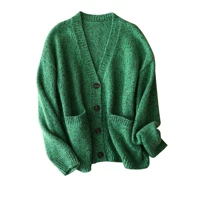 luxury v neck cashmere cardigan womens knitting sweater loose retro single breasted high street vintage cardigan sequined