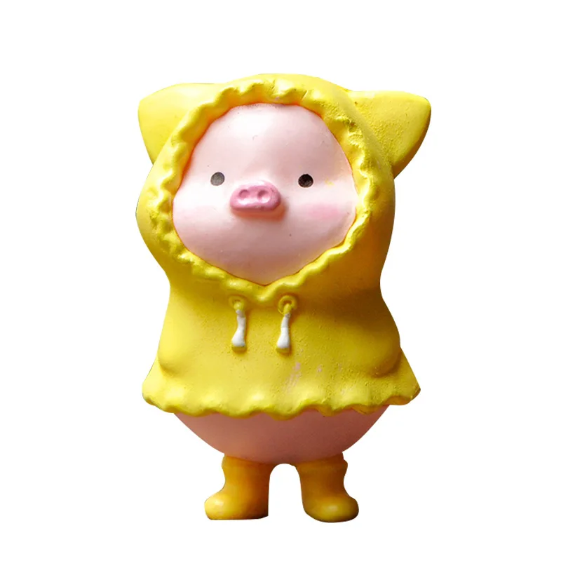

6pcs cute little pig doll ornaments little pig desktop cake decoration car decoration micro landscape DIY home decorations
