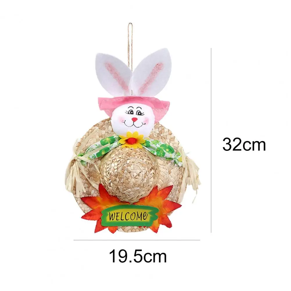 

New Creative Home Figurine Colorful Plush Bunny Doll Decorative Hat Bunny Craft Pendant for Happy Easter Spring Party Decor
