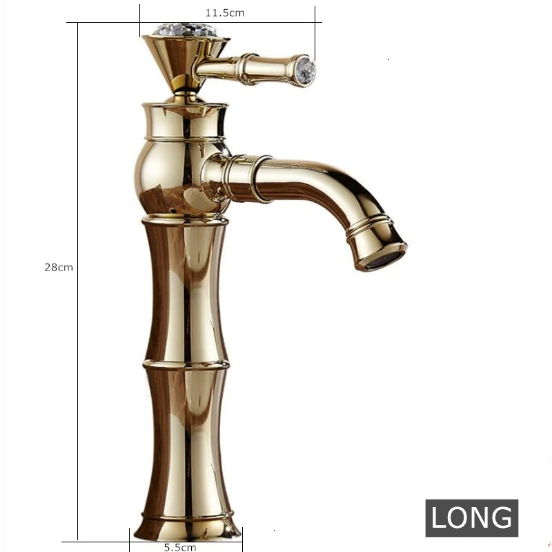Зеркальный золотистый смеситель для ванной комнаты из твердой латуни горячей и
