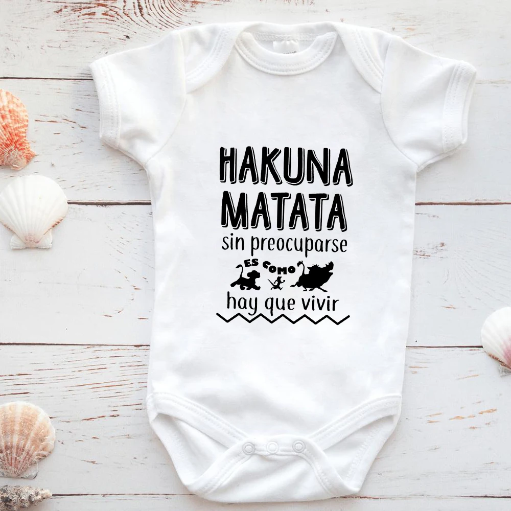 HAKUNA MATATA комбинезоны с принтом для новорожденных Повседневная универсальная