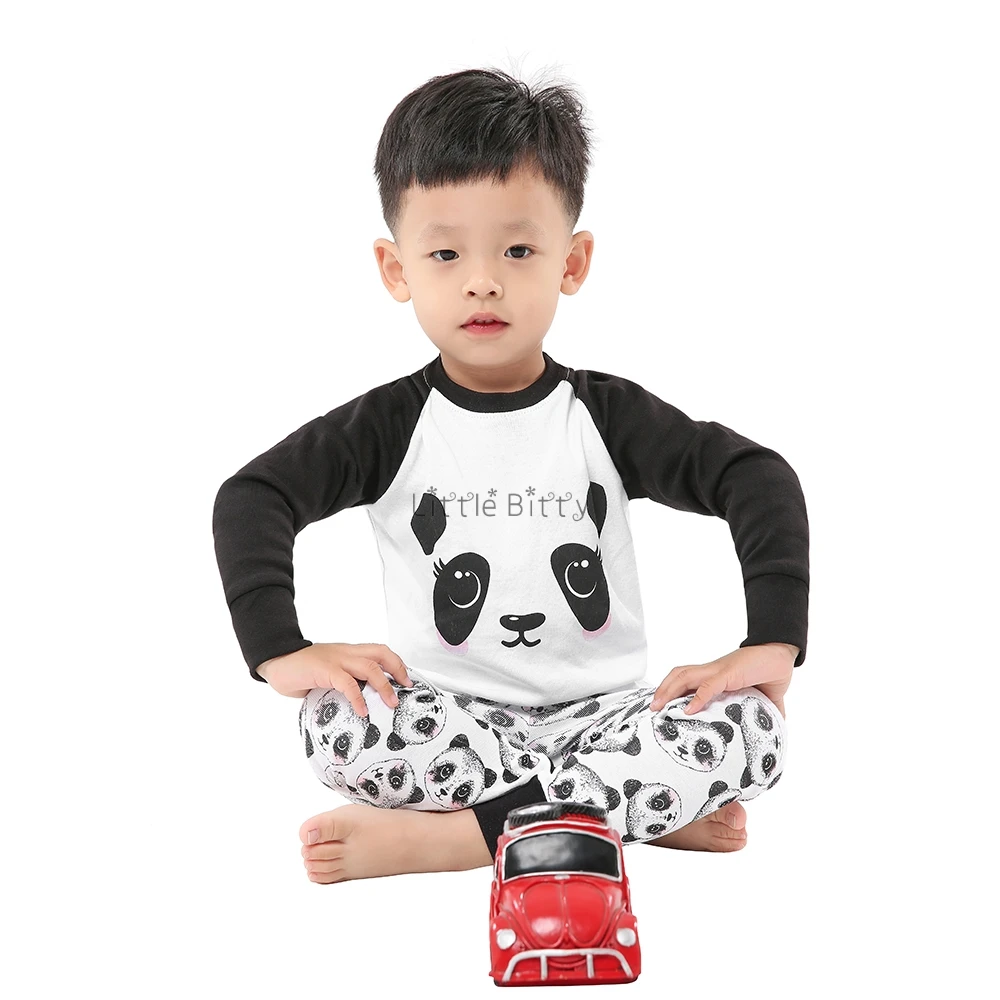 Пижама для мальчиков и девочек с рисунком панды Детская одежда сна