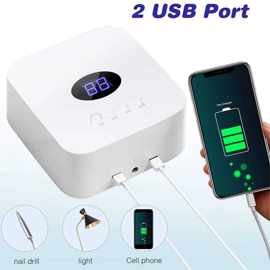 

Rechargeable UV Nail Lamp Pedicure Manicure Light Nail Oven Wireless Gel Polish Dryer LED Phototherapy Light Nail LED Lamp