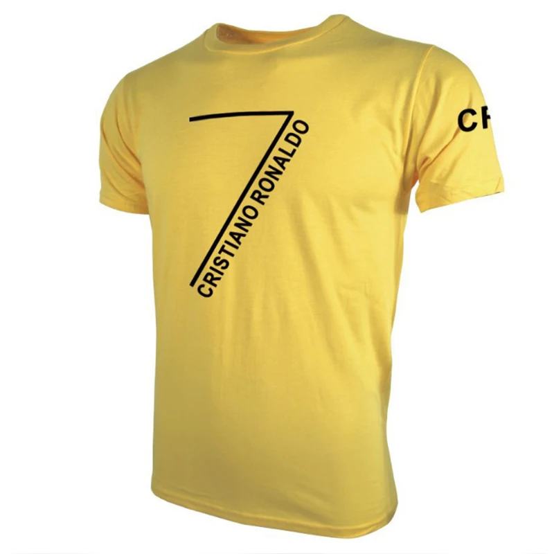 

Letter Print Men's T-shirt Oversized O-neck Solid Color High-quality Quick-drying Cristiano Ronaldo New Fashion