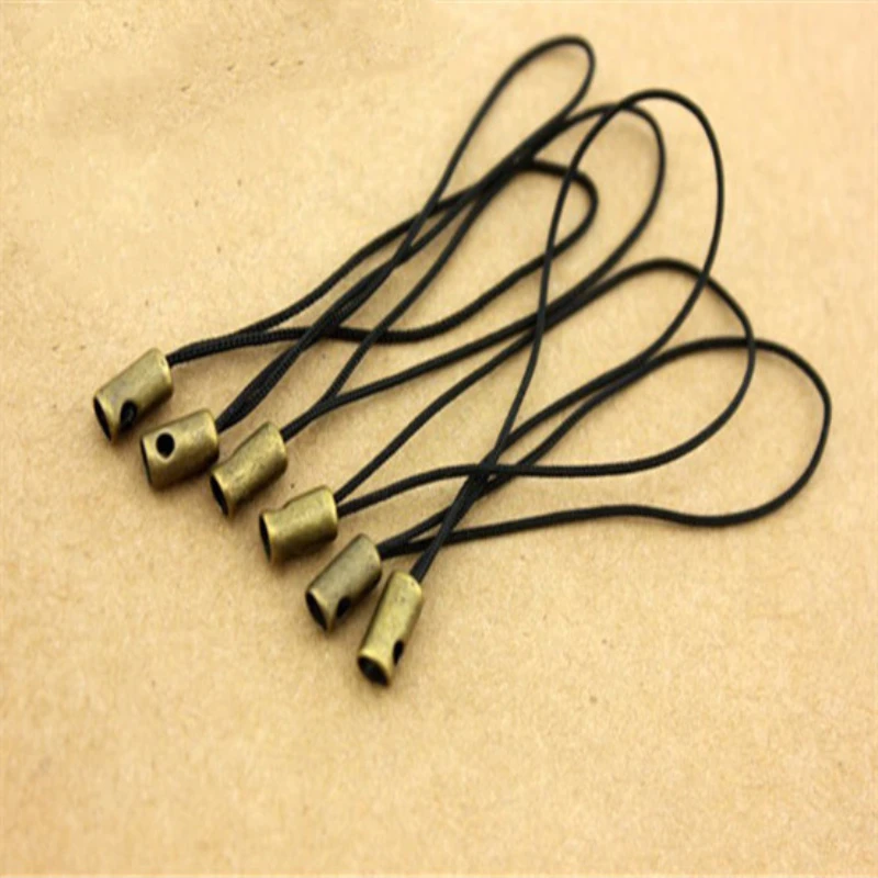 100 шт./лот 5 см Модный черный ремешок для сотового телефона шнур шнурка