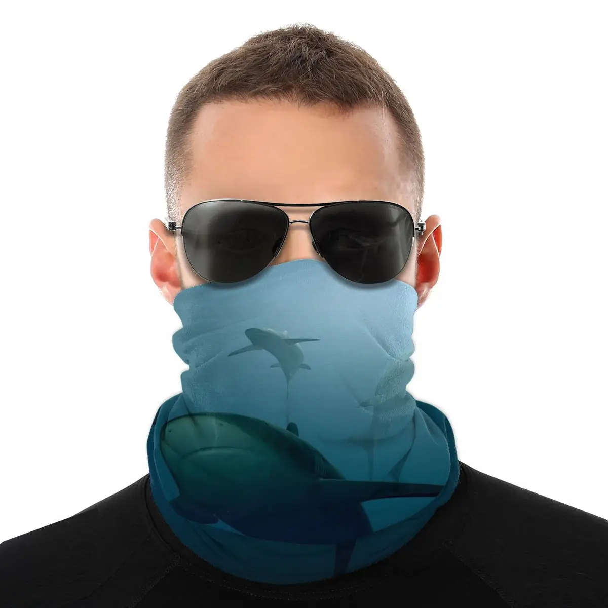 

Sea Shark Animal Magic Scarf Half Face Mask Unisex Fashion Neck Gaiter Balaclava Bandana Windproof Headband Cycling Hiking