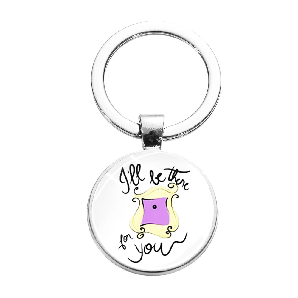Style 9 SONGDA Newest Friends TV Show Keychain 25th Anniversary Series Cartoon Fun Pattern Glass Dome Pendant Key Chain for Good Friend - Цвет: Style 9