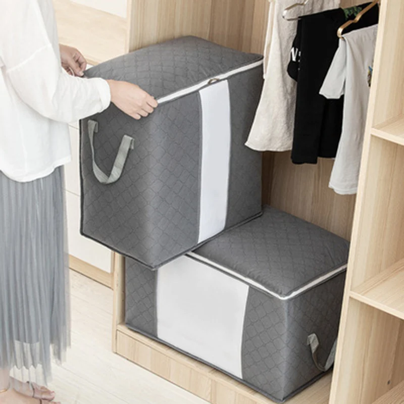 

Dormitory moisture-proof cotton quilt bag thickened non-woven clothing quilt storage bag household folding moving luggage organi