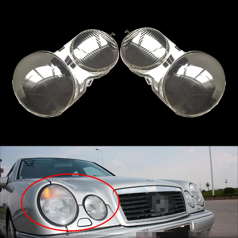 

1 Pair Patterns Lens Headlight Headlamp Lampshade Cover fit for Mercedes E Class W210 E320 E350 1996-2003