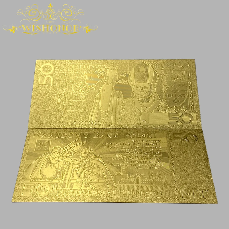 10 шт./лот лучшая цена цвет польская банкнота 50 100 200 500 Золотая в 24K позолоченная для