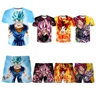 Футболка Goku Vegeta с драконом жемчугом Z, короткие детские штаны для мальчиков, костюм из японского аниме, детская одежда, Гохан бирус, топы, футболки