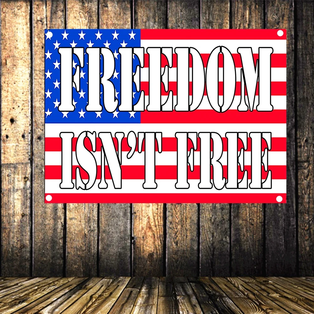 FREEDOM ISN'T FREE ретро флаг США Banner Art украшение для дома подвесной с 4 люверсами в