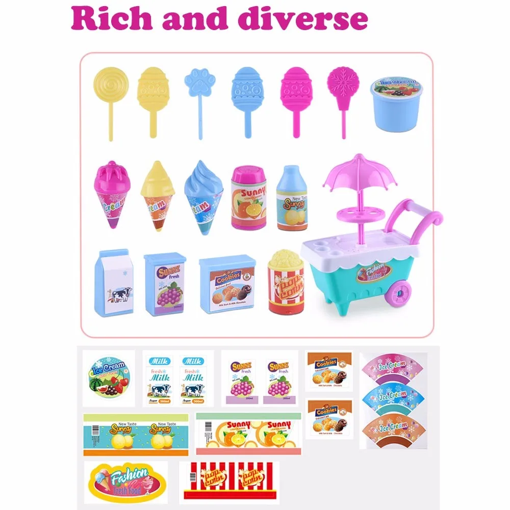 Мини детский подарок тележка для мороженого игровой набор детская игрушка
