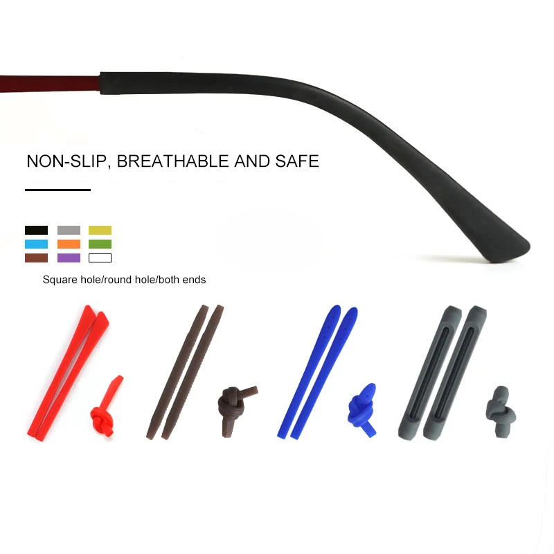 

Silicone Glasses Leg Cover Eye Accessories Frame Anti Slip Cover Sunglasses Thin Round Hole Square Hole Glasses Holder