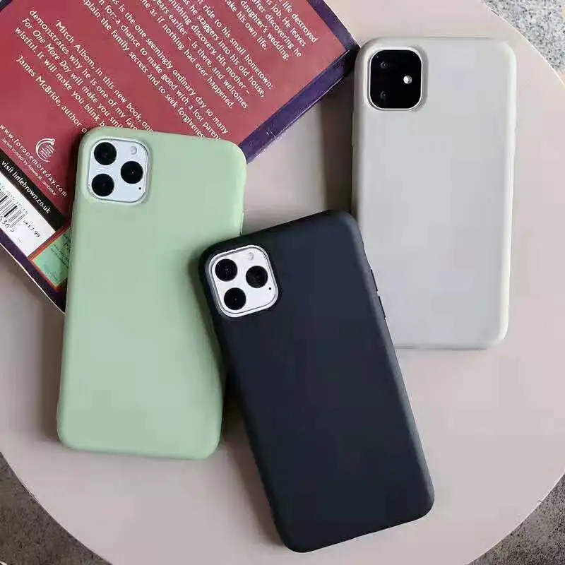 Яркий матовый телефон случае для Apple iPhone 7 Plus 6 6s 8 X XR XS MAX 11 Pro простой сплошной цвет