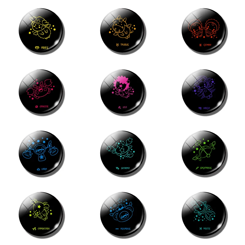 12 шт. в упаковке милые рисунки созвездий холодильник наклейки знаков зодиака