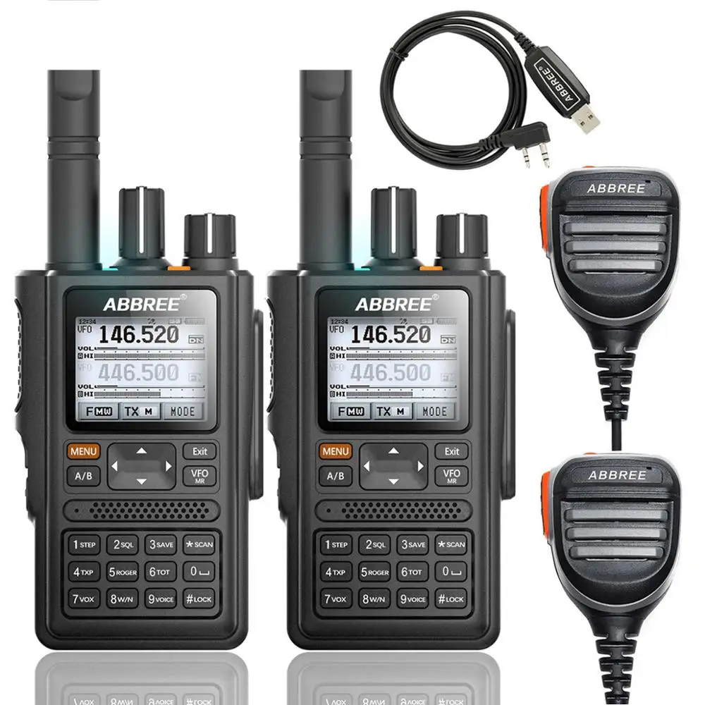 as picture 2 шт ABBREE AR-F8 gps рация Высокая мощность 136-520 МГц Частота CTCSS DNS Обнаружение огромный СВЕТОДИОДНЫЙ дисплей 10 км большой диапазон - Цвет: as picture