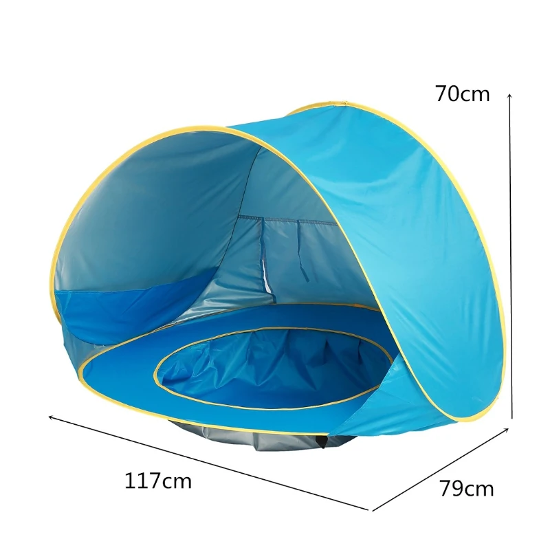 

Baby Beach Play Tent Pop Up Sun Awning Tent Waterproof UV-protecting Sunshelter with Pool Kid Outdoor Camping Sunshade Beach