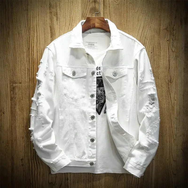 

Fashion high quality men jackets 2022 solid denim casual jacket men clothing turn-down collar male coats