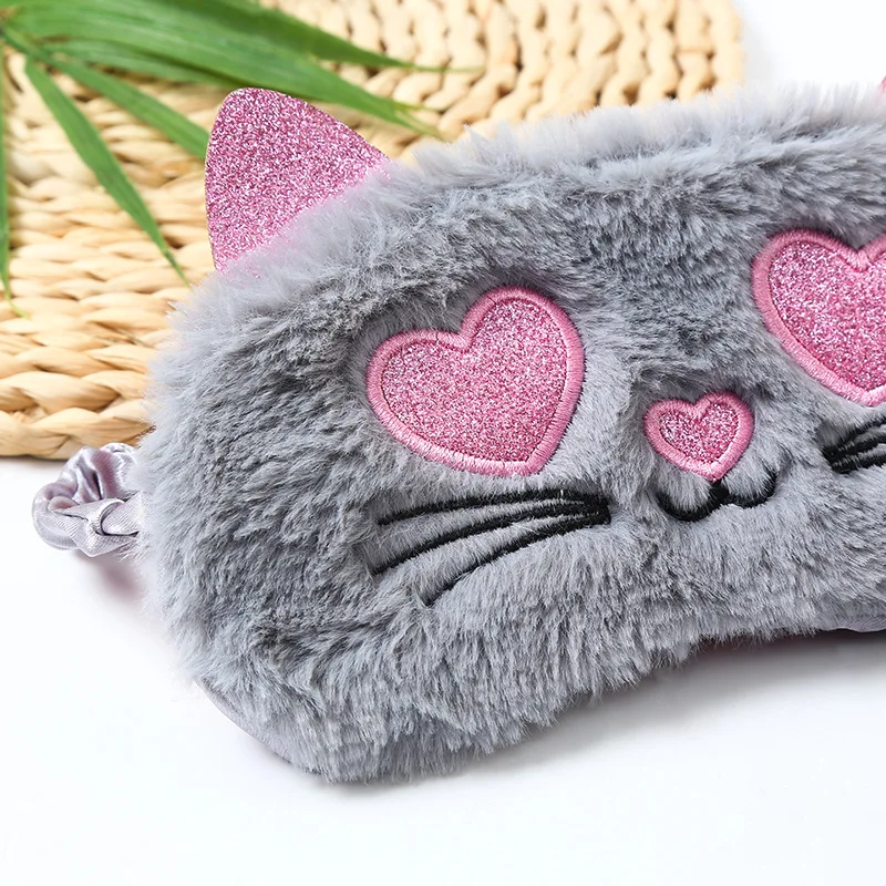 Soft Plush Eye Masks Silk Love Flamingo Cover Rabbit Sleeping Mask Eyepatch Cartoon Nap Shade Blindfold Super |