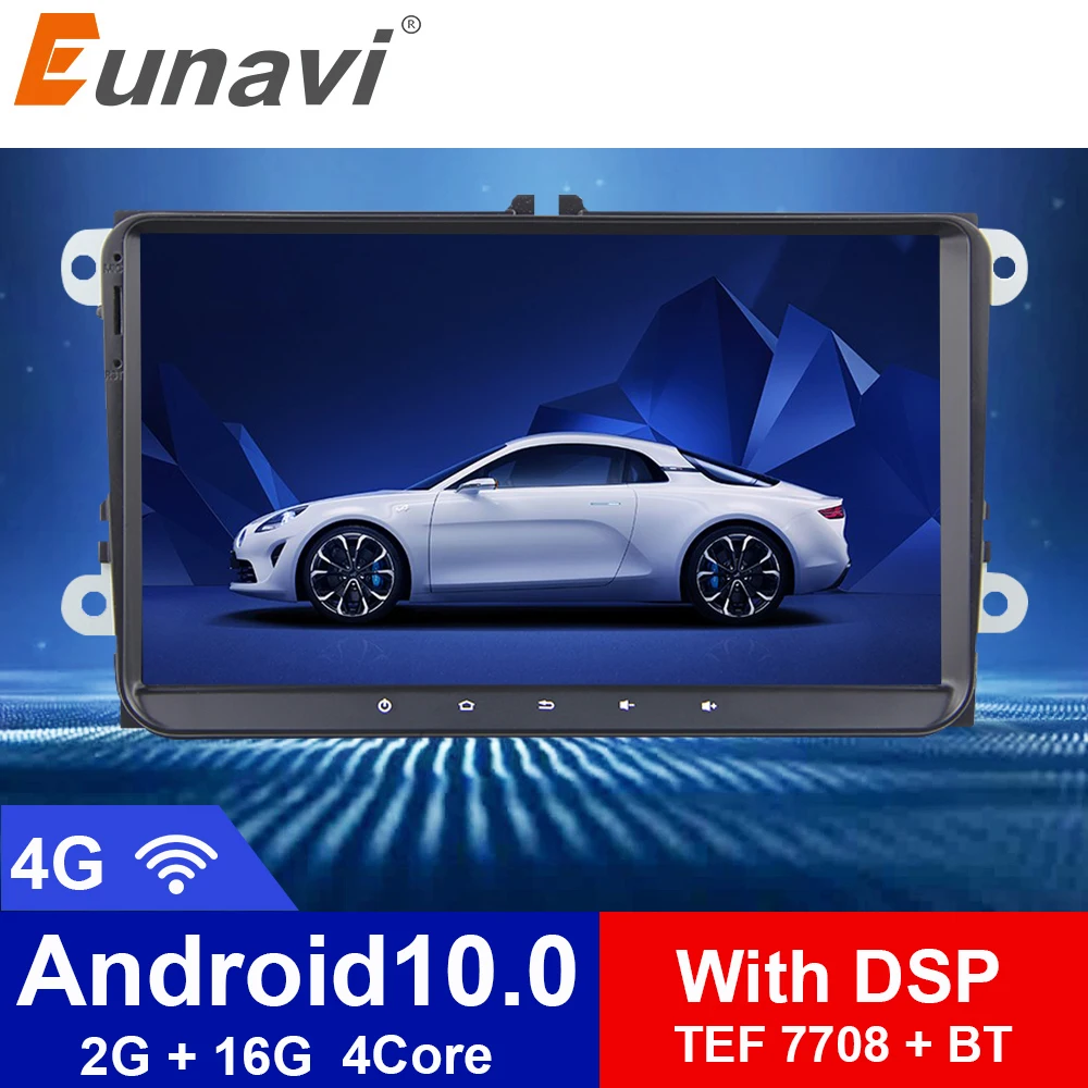 Автомобильный мультимедийный плеер Eunavi TEF7708 DSP Android 10 радио GPS для Volkswagen VW Passat B6 Touran