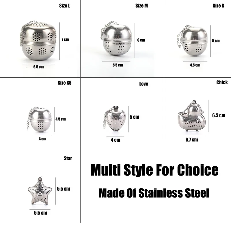 

Stainless Steel Tea Infuser Seasoning Balls With Hook Tea Strainer Soup Spice Diffuser Home Kitchen Accessories 4cm
