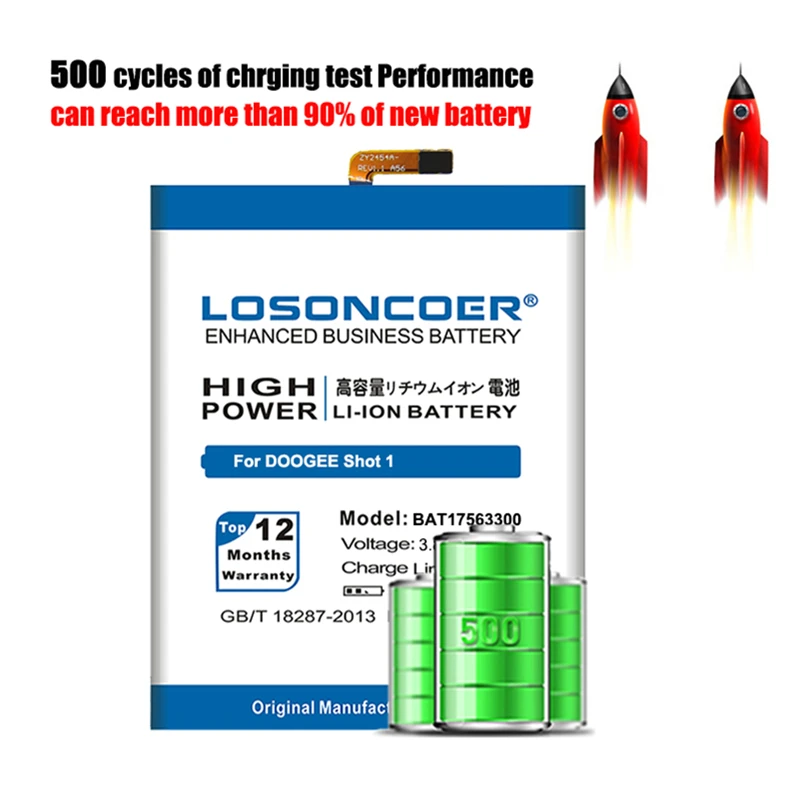 Аккумулятор LOSONCOER 4600 мАч BAT17563300 Для Doogee Shoot 1 Shot аккумулятор 5 дюйма для телефона +